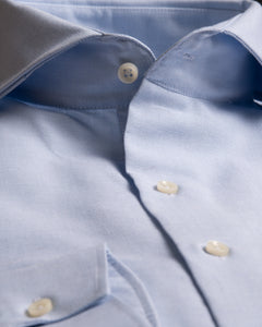 Neuer Schnitt! Oxford Hemd "Spread Kragen" - uni hellblau