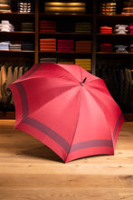 Lade das Bild in den Galerie-Viewer, Regenschirm “Francesco Maglia” - Streifenkranz - rot/blau
