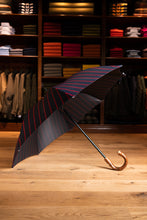 Lade das Bild in den Galerie-Viewer, Regenschirm “Francesco Maglia” - gestreift - rot auf dunkelblau