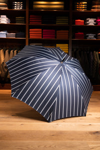 Regenschirm “Francesco Maglia” - gestreift - silbergrau auf dunkelblau
