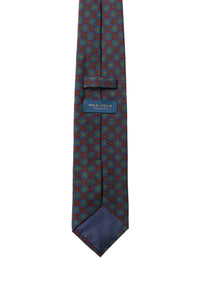 Krawatte - "Ornament" - bordeaux/blau/grün