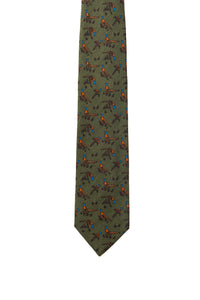 Krawatte - "Sit-in Pheasant" - dunkelgrün
