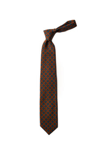 Krawatte - "Ornament" - orange/grün/blau