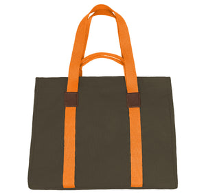 Jagdtasche / Shopper - Canvas - olive/orange