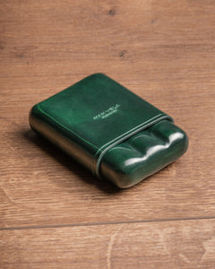 3er Zigarren Etui - Leder grün - klein