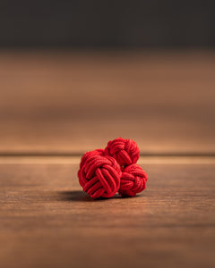 Handgemachte Manschetten Knoten - einfarbig - rot