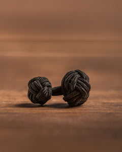 Handgemachte Manschetten Knoten - einfarbig - schwarz