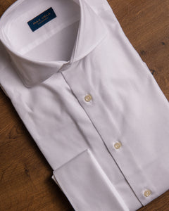 Oxford Hemd "Spread Kragen" - Doppelmanschette - weiß