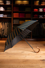 Lade das Bild in den Galerie-Viewer, Regenschirm “Francesco Maglia” - Multistreifen - bunt auf dunkelblau
