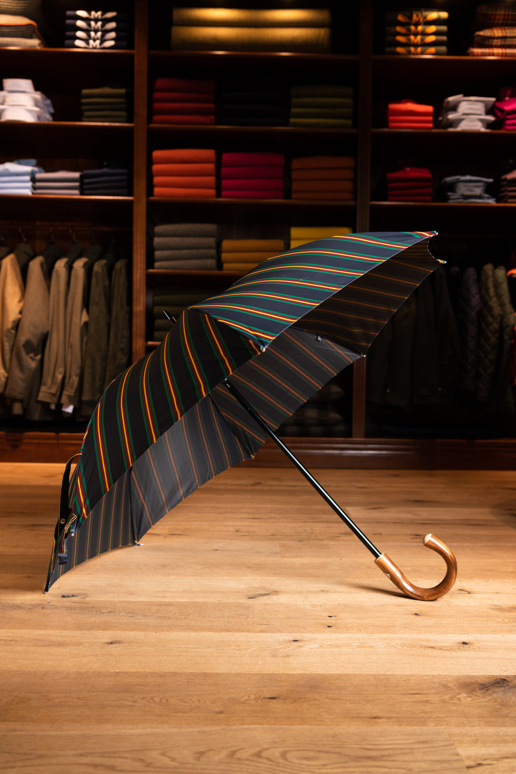 Regenschirm “Francesco Maglia” - Multistreifen - bunt auf dunkelblau